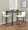 Fuji counter stool in Black Steel, White Velvet, close-up detail, featuring velvet design