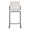 Fuji counter stool in Black Steel, White Velvet, front view, featuring velvet design