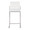 Fuji 26" Contemporary High Back Counter Stool in Stainless Steel and White Velvet- Set of 3 — front view