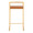Fuji counter stool in Gold Steel, Camel PU, front view