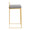 Fuji 26" Contemporary Counter Stool in Gold Metal with Grey Faux Leather- Set of 3 — side view