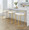 Fuji counter stool in Gold Metal, White PU