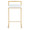 Fuji counter stool in Gold Metal, White PU, front view