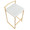 Fuji counter stool in Gold Metal, White PU, top view