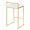 Fuji 26" Contemporary Counter Stool in Gold Metal with White Faux Leather- Set of 3 — rear three-quarter view