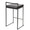 Fuji counter stool in Black Metal, Black PU, back and side view