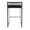 Fuji 26" Contemporary Stackable Counter Stool in Black Metal with Black Faux Leather Cushion- Set of 3 — back view