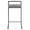 Fuji 26" Contemporary Stackable Counter Stool in Black Metal with Grey Faux Leather Cushion- Set of 3 — front view