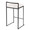 Fuji 26" Contemporary Stackable Counter Stool in Black Metal with White Faux Leather Cushion- Set of 3 — rear three-quarter view