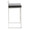 Fuji counter stool in Brushed Stainless Steel, Black PU, side view