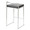 Fuji counter stool in Brushed Stainless Steel, Black PU, back and side view