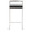 Fuji counter stool in Brushed Stainless Steel, Black PU, front view