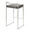 Fuji counter stool in Brushed Stainless Steel, Brown PU, back and side view