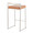 Fuji 26" Contemporary Stackable Counter Stool in Stainless Steel with Camel Faux Leather Cushion- Set of 3 — rear three-quarter view