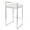 Fuji counter stool in Brushed Stainless Steel, White PU, back and side view
