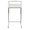 Fuji counter stool in Brushed Stainless Steel, White PU, front view