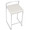 Fuji counter stool in Brushed Stainless Steel, White PU, top view
