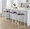 Fuji counter stool in White Metal, Brown PU