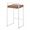 Fuji counter stool in White Metal, Camel PU, back and side view