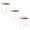 Fuji 26" Contemporary Stackable Counter Stool in White Metal with Camel Faux Leather Cushion- Set of 3 — pair view