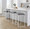 Fuji counter stool in White Metal, Grey PU