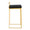 Fuji counter stool in Gold Metal, Black Velvet, side view