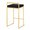 Fuji counter stool in Gold Metal, Black Velvet, back and side view