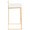 Fuji counter stool in Gold Metal, White Velvet, side view