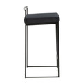 Fuji counter stool in Black Metal, Black Velvet, side view