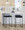 Fuji counter stool in Black Metal, Black Velvet