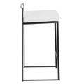 Fuji counter stool in Black Metal, White Velvet, side view