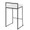 Fuji counter stool in Black Metal, White Velvet, back and side view
