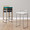 Fuji counter stool in White Metal, Black Velvet