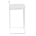 Fuji counter stool in White Metal, White Velvet, side view