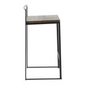 Fuji counter stool in Black Metal, Espresso Bamboo, side view, featuring wood design
