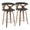 Gardenia counter stool in Walnut Wood, Charcoal Fabric, Chrome, coordinated set view, featuring swivel and upholstered seat
