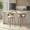 Gardenia 26" Mid-Century Modern Fixed Height Counter Stool with Swivel in Walnut and Cream Faux Leather- Set of 2 — lifestyle photo 4