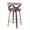 Gardenia counter stool in Walnut Wood, Light Grey Fabric, Chrome, featuring swivel and upholstered seat