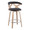 Gardenia counter stool in Whitewashed Wood, Charcoal Fabric, Chrome Metal, product view, featuring swivel and upholstered seat