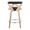 Gardenia counter stool in Whitewashed Wood, Charcoal Fabric, Chrome Metal, back view, featuring swivel and upholstered seat
