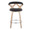 Gardenia counter stool in Whitewashed Wood, Charcoal Fabric, Chrome Metal, front view, featuring swivel and upholstered seat