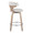 Gardenia counter stool in Whitewashed Wood, Cream Fabric, Chrome Metal, side view, featuring swivel and upholstered seat