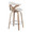 Gardenia counter stool in Whitewashed Wood, Cream Fabric, Chrome Metal, back and side view, featuring swivel and upholstered seat