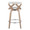Gardenia counter stool in Whitewashed Wood, Cream Fabric, Chrome Metal, back view, featuring swivel and upholstered seat
