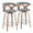 Gardenia counter stool in Whitewashed Wood, Light Grey Fabric, Chrome Metal, coordinated set view, featuring swivel and upholstered seat