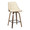 Gianna counter stool in Walnut Wood, Cream PU, Black Metal, product view, featuring swivel