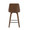 Gianna counter stool in Walnut Wood, Cream PU, Black Metal, back view, featuring swivel