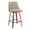 Gianna counter stool in Walnut Wood, Light Grey PU, Black Metal, product view, featuring swivel and wood frame