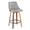 Gianna 26" Mid-Century Modern Fixed-Height Counter Stool with Swivel in Walnut Wood and Light Grey Faux Leather with Round Black Metal Footrest- Set of 2 — product view
