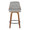 Gianna 26" Mid-Century Modern Fixed-Height Counter Stool with Swivel in Walnut Wood and Light Grey Faux Leather with Round Black Metal Footrest- Set of 2 — front view